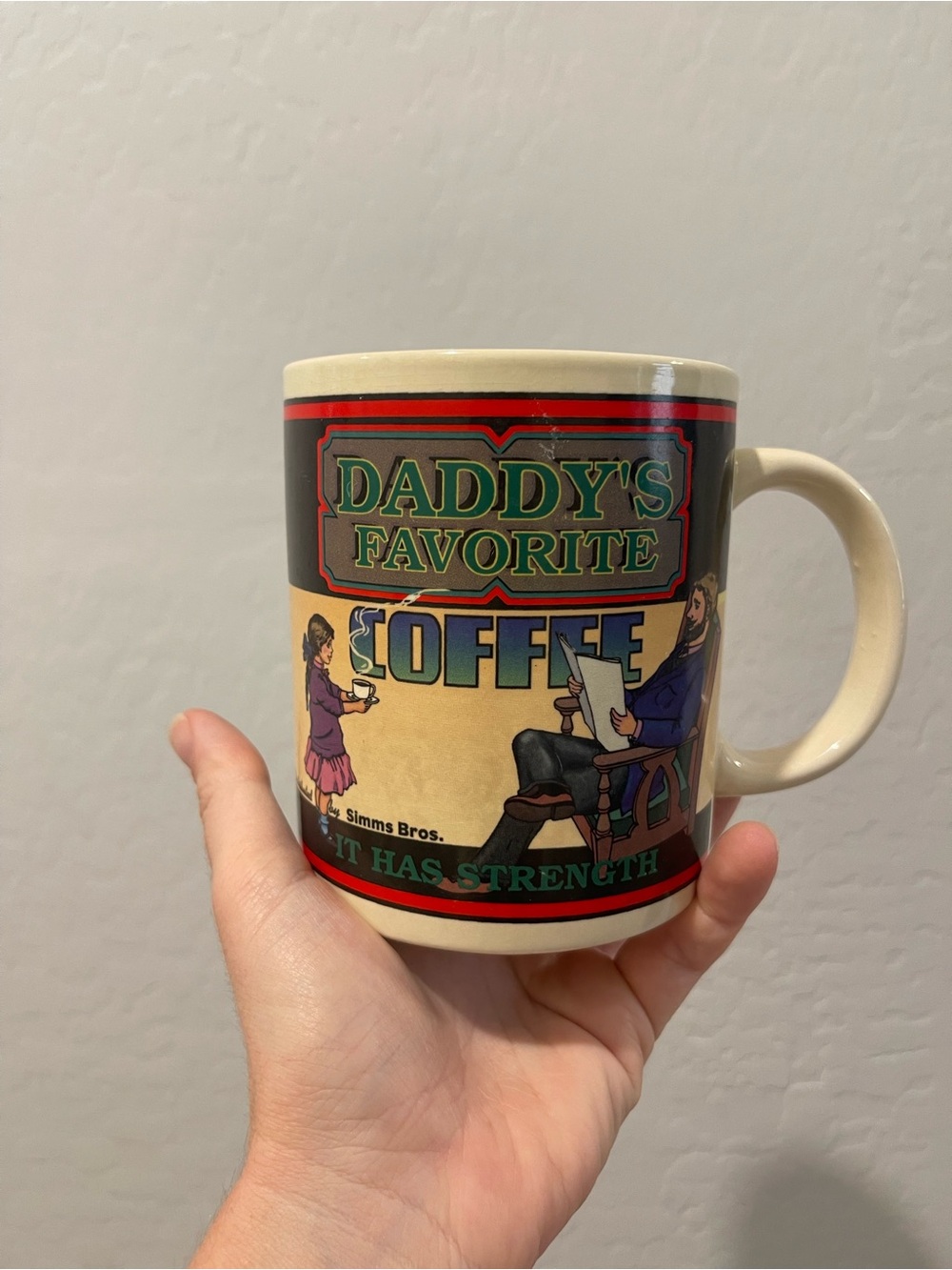 Vintage Westwood daddy’s Favorite Coffee Mug - Cream  Red, Black, Green Accents